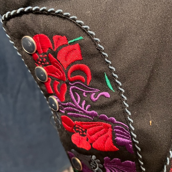 Scully Western Mens Black Polyester L Big Tooled Floral Western Shirt - Picture 2 of 7